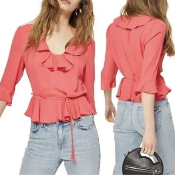 Topshop Tops - Topshop Phoebe Frilly Blouse